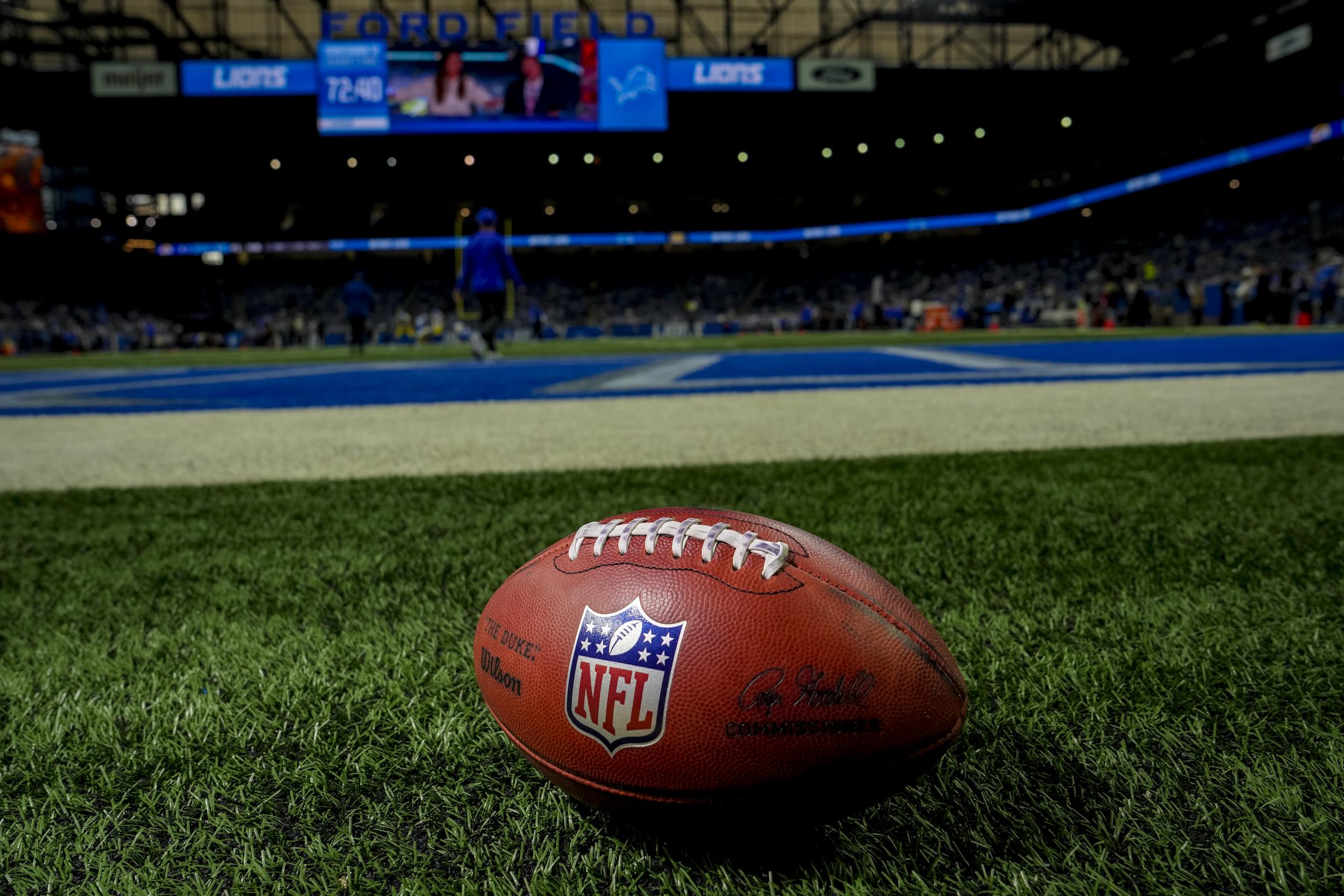 A Wilson NFL "The Duke" football at Ford Field, Detroit | Source: Getty Images