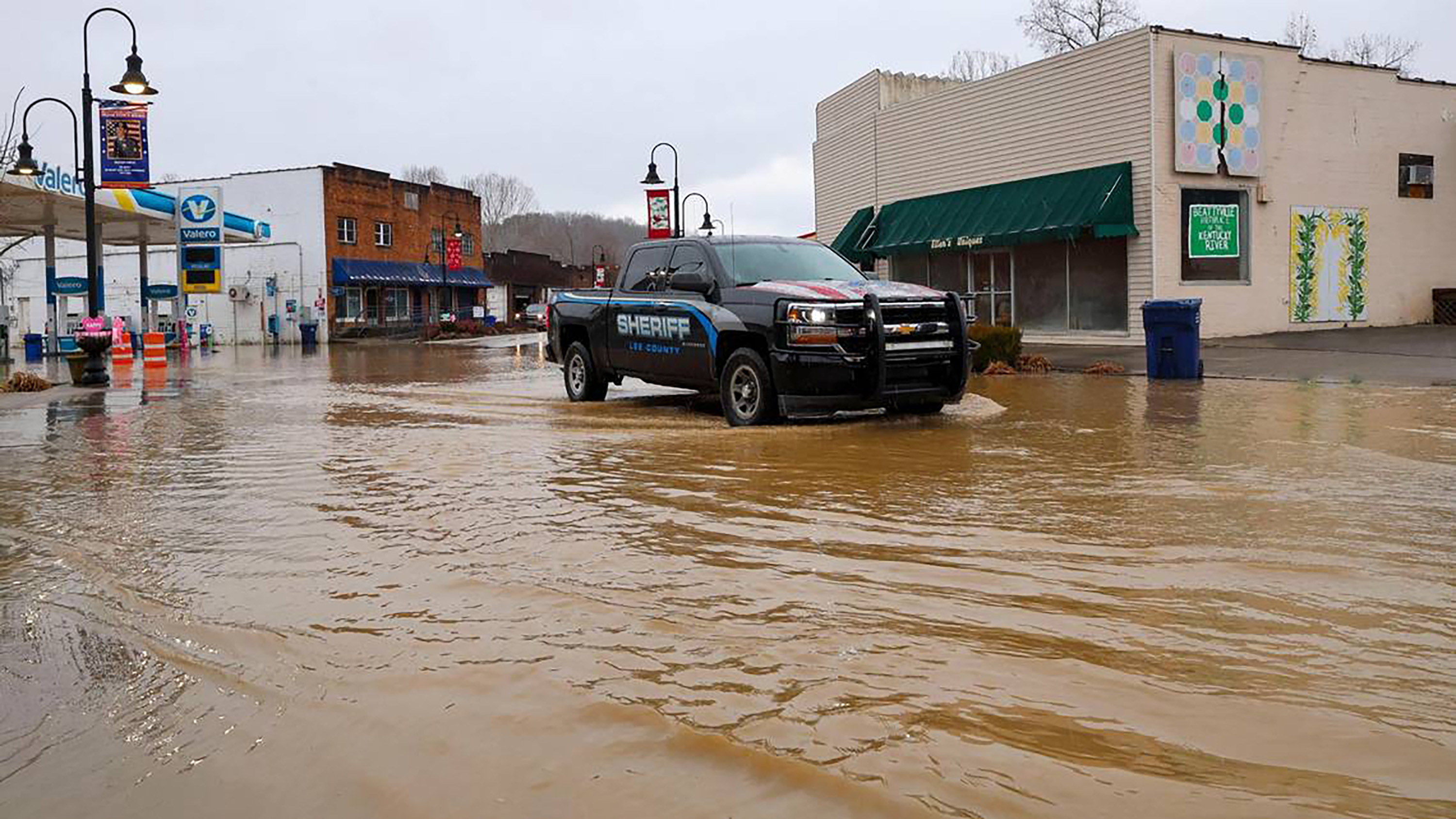 A view of floodwaters in downtown Beattyville, eastern Kentucky, on February 16, 2025. | Source: Getty Images