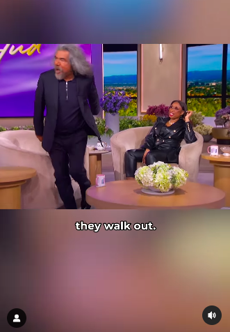 George Lopez mimicking the "Love Is Blind" contestants as Jennifer Hudson looks on. | Source: Instagram/jenniferhudsonshow