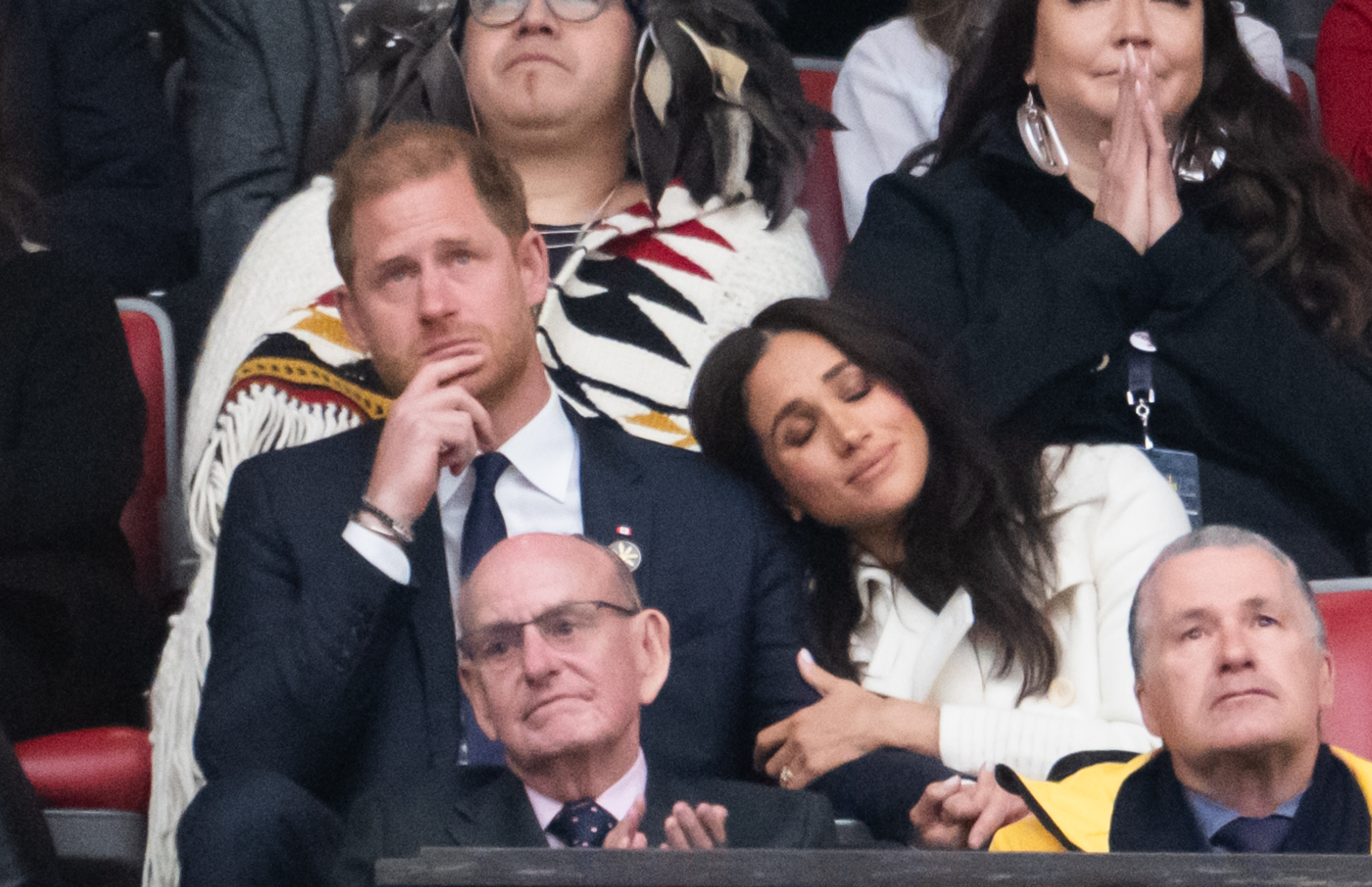 Prince Harry, Duke of Sussex, and Meghan, Duchess of Sussex, during the opening ceremony of the 2025 Invictus Games at BC Place on February 8, 2025, in Vancouver, British Columbia, Canada | Source: Getty Images