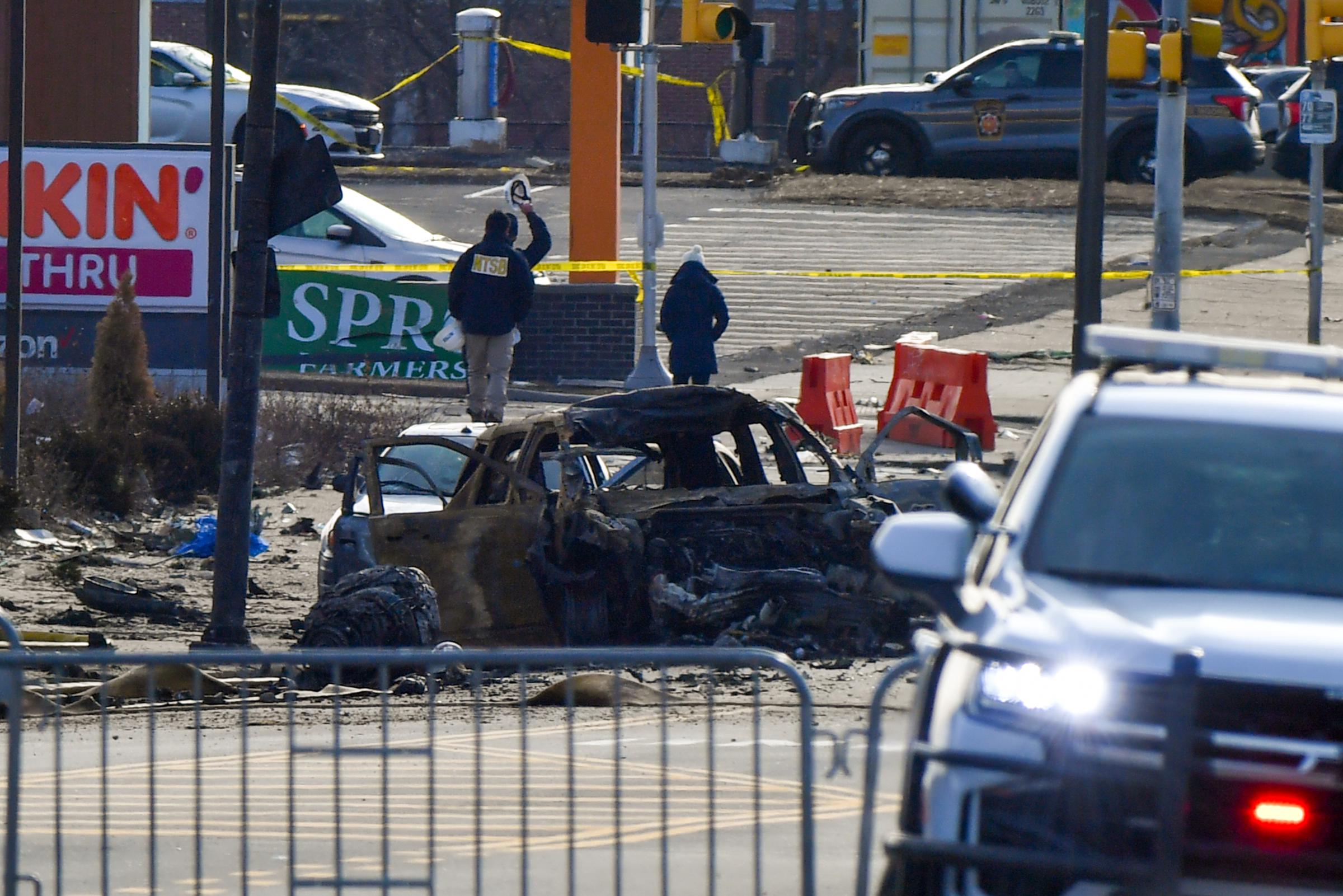 The National Transportation Safety Board investigates the site of a medical jet crash in Northeast Philadelphia on February 2, 2025 | Source: Getty Images