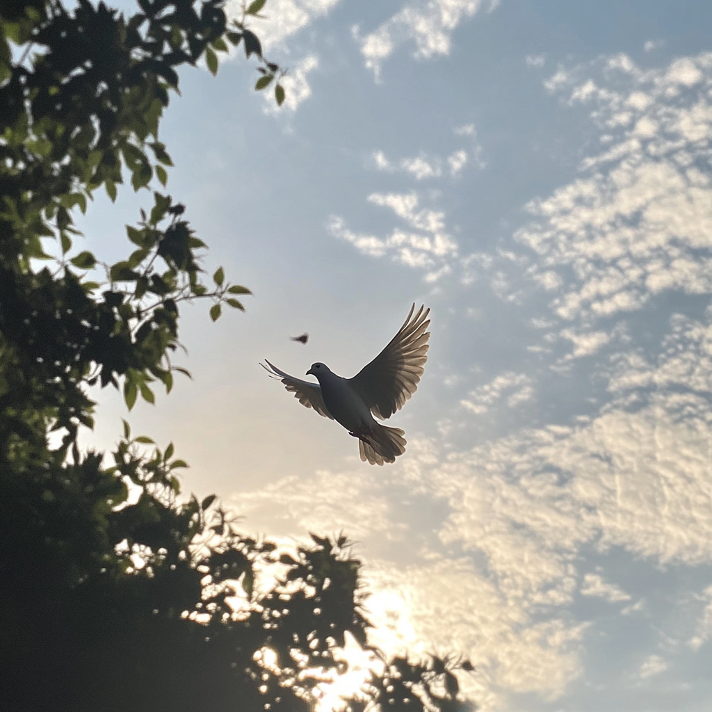 A flying dove | Source: Midjourney