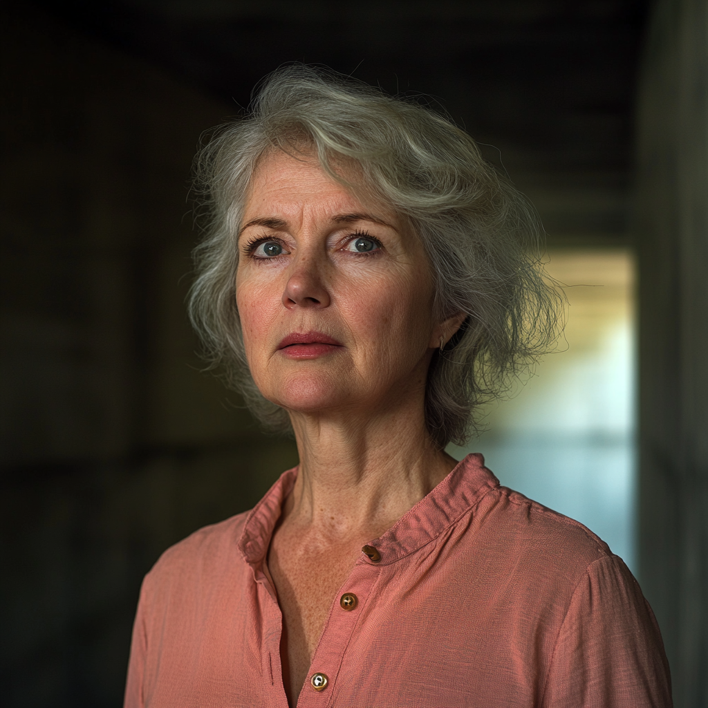 A woman standing in a basement | Source: Midjourney