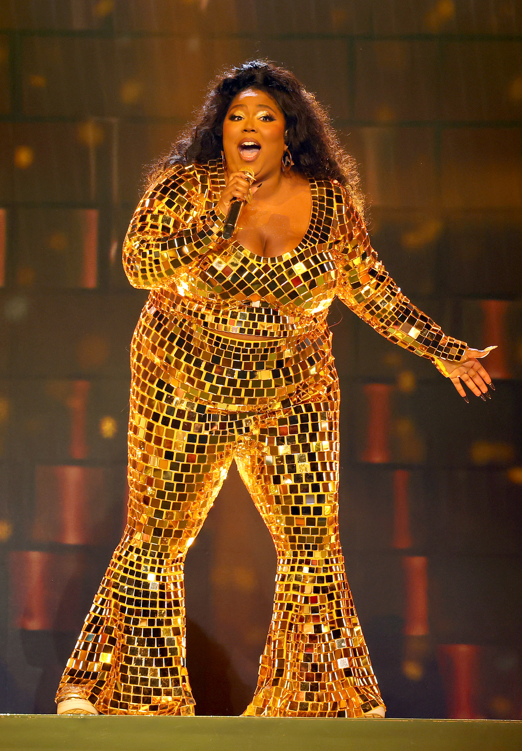 Lizzo performs onstage during the BET Awards on June 26, 2022, in Los Angeles, California. | Source: Getty Images