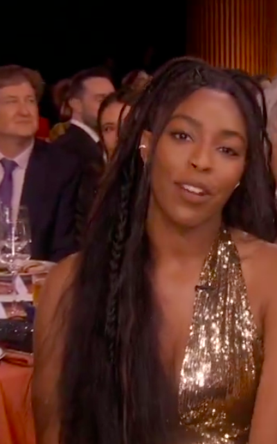 Jessica Williams giving her speech at the 2025 SAG Awards, posted on February 24, 2025. | Source: X/@netflix