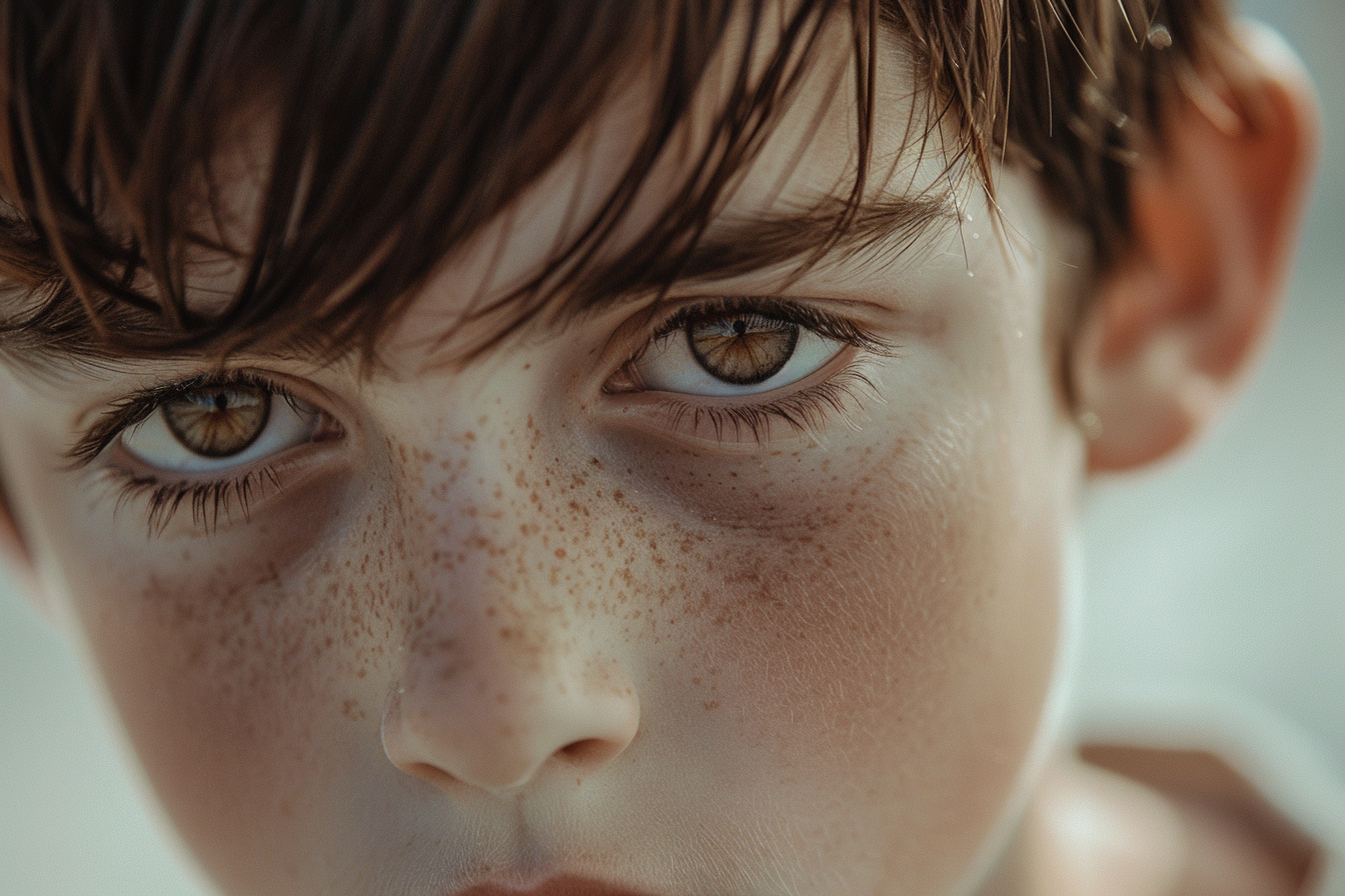 Close up of a teen boy's face | Source: Midjourney