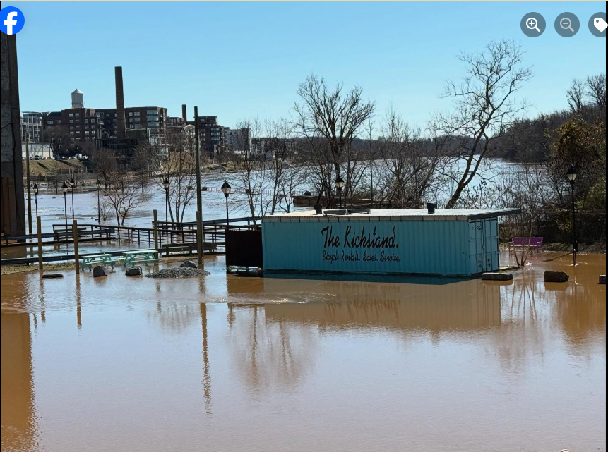 The aftermath of flooding in Virginia. | Source: Facebook/Virginia Capital Trail Foundation