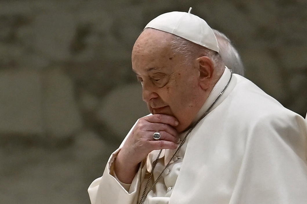 Pope Francis at Paul-VI hall in The Vatican on February 12, 2025. | Source: Getty Images