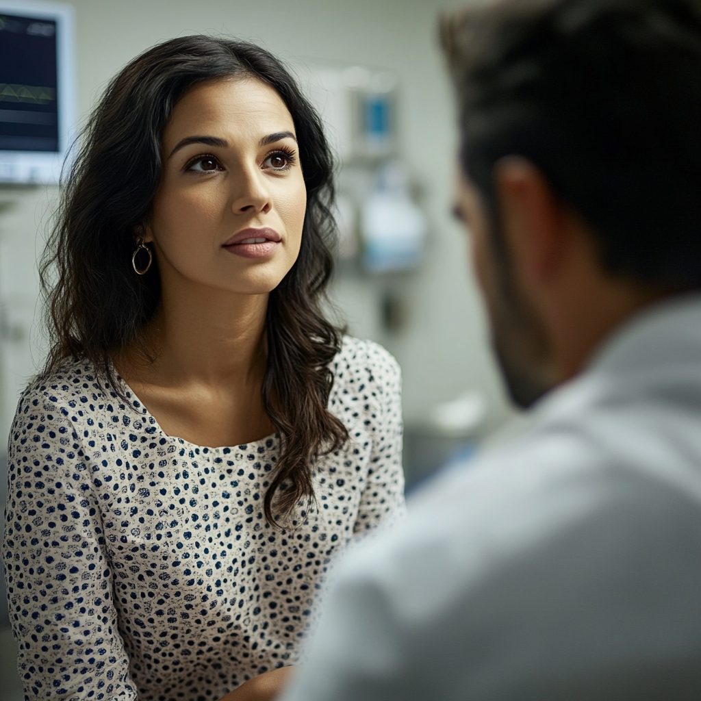 A woman talking to a doctor | Source: Midjourney