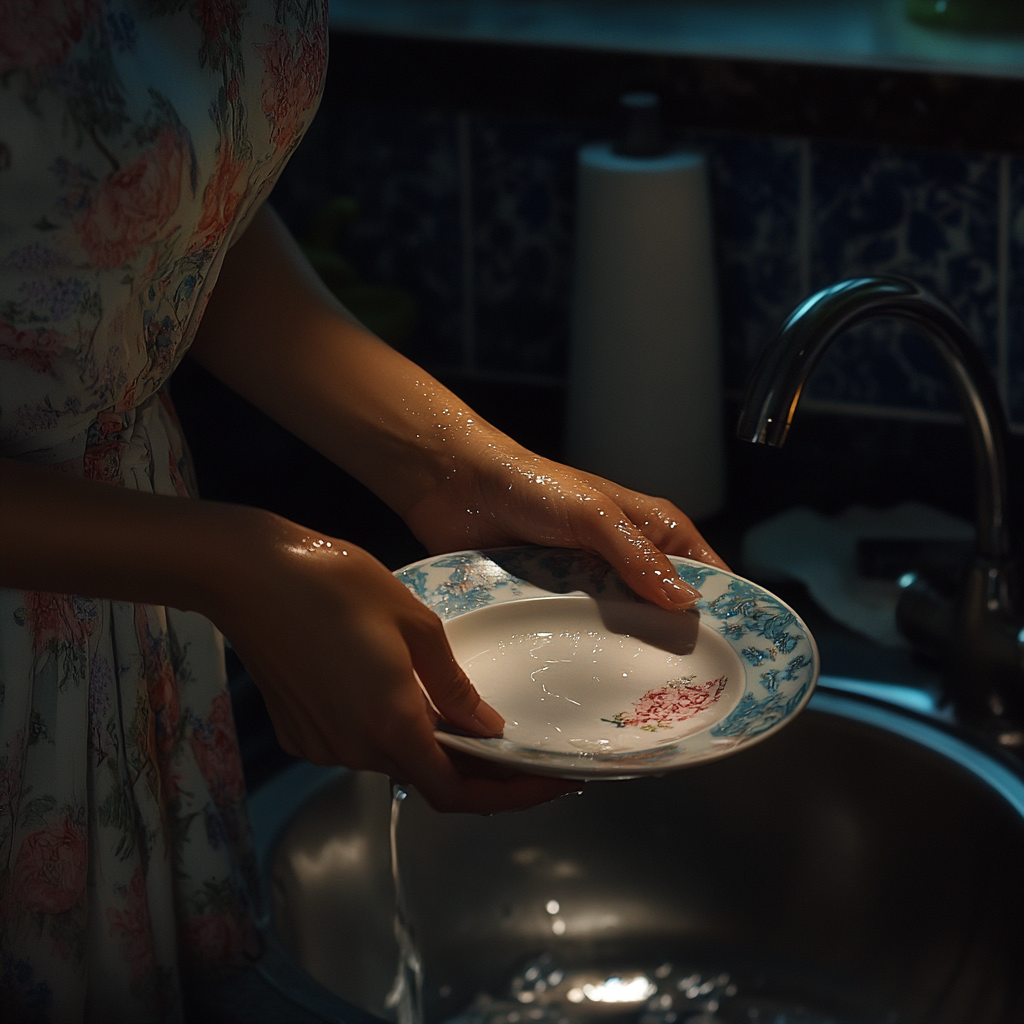 A woman holding a plate | Source: Midjourney