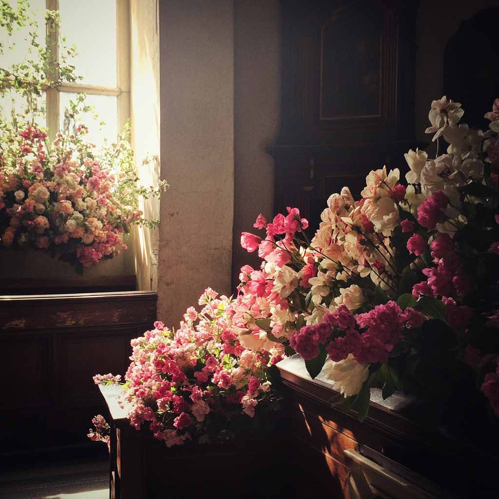 Flowers on a casket | Source: Midjourney