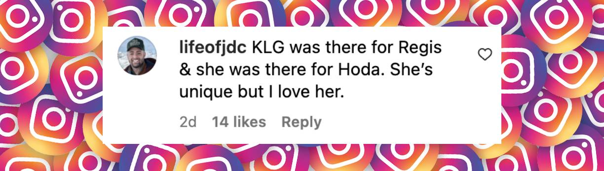 A netizen's comment about Kathie Lee Gifford's "Today with Jenna & Friends" appearance, posted on January 10, 2025 | Source: Instagram.com/pagesix/