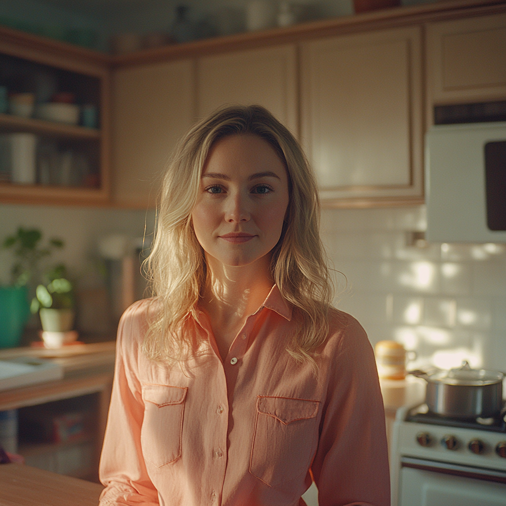 A woman standing in a kitchen | Source: Midjourney