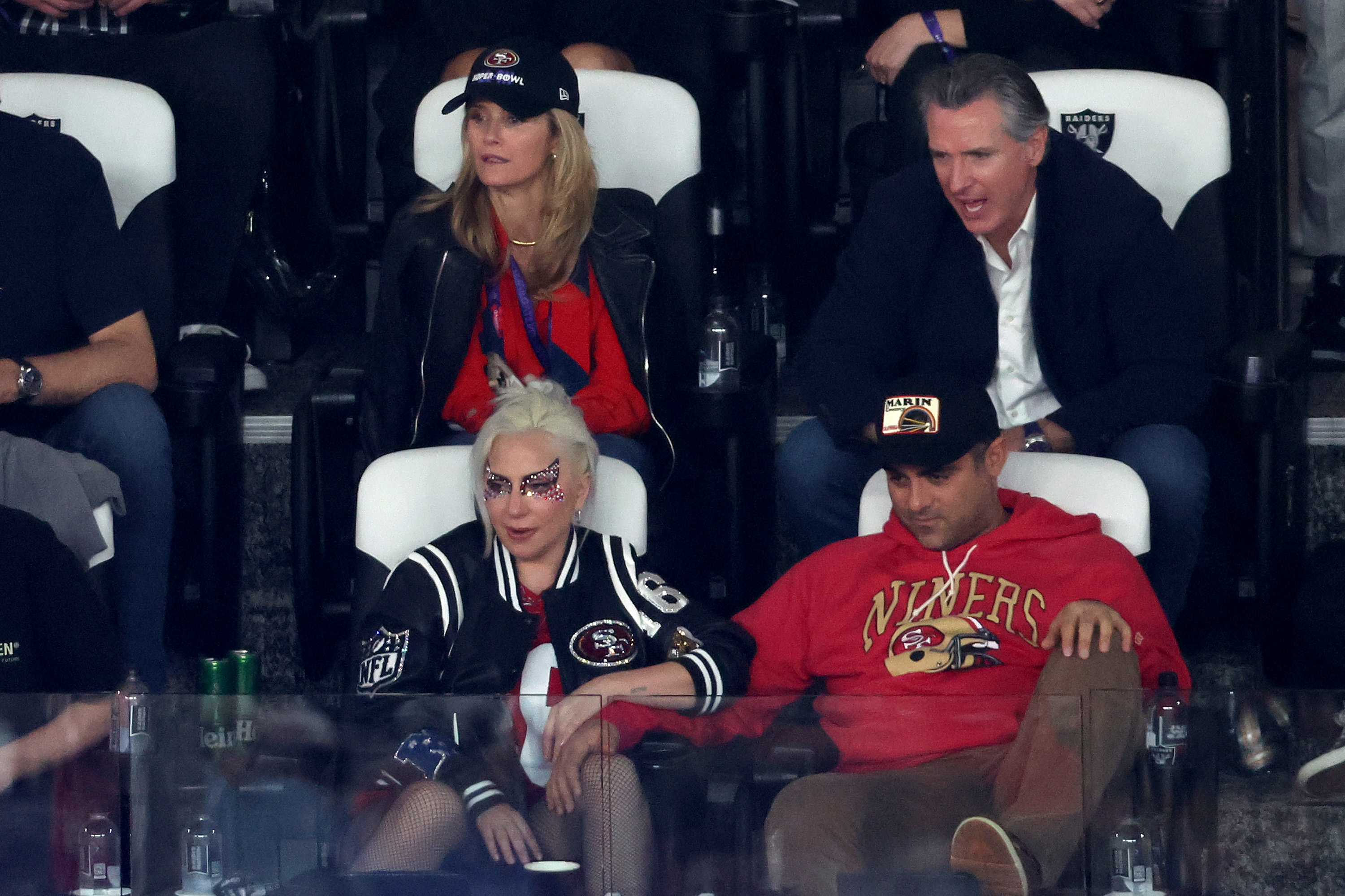 Lady Gaga and Michael Polansky at Allegiant Stadium in Las Vegas, Nevada, on February 11, 2024 | Source: Getty Images