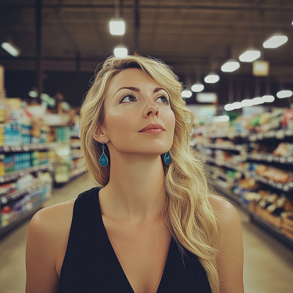 A woman in a grocery store | Source: Midjourney