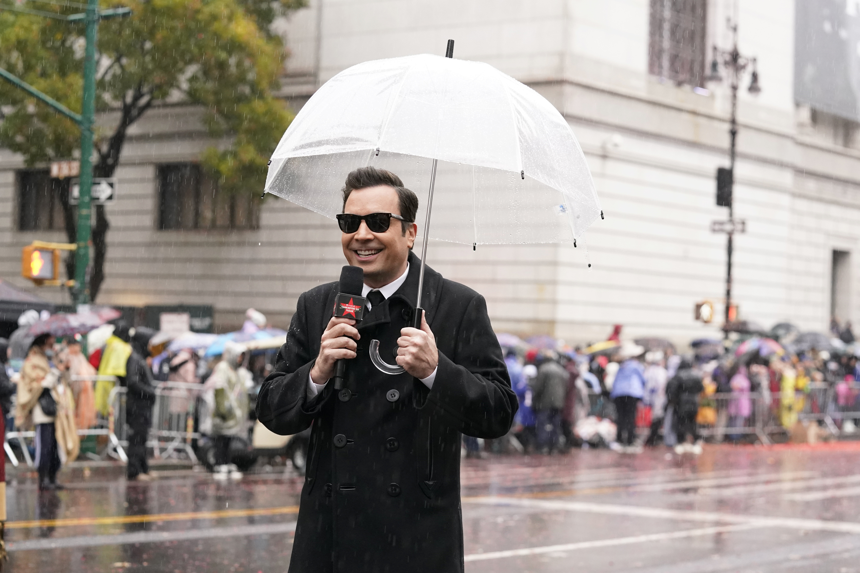 Jimmy Fallon at the 98th Macy's Thanksgiving Day Parade on November 28, 2024 | Source: Getty Images