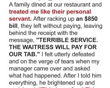 A Family Criticized My Service and Left the Restaurant Without Paying an $850 Bill — but I Turned It to My Advantage