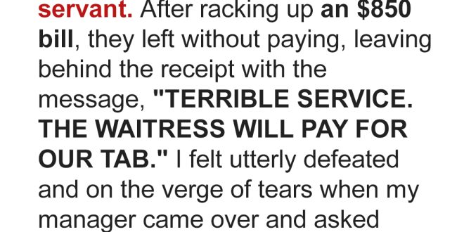 A Family Criticized My Service and Left the Restaurant Without Paying an $850 Bill — but I Turned It to My Advantage