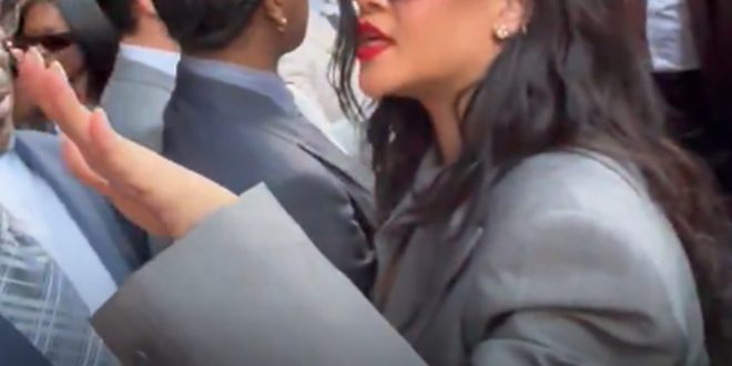 Rihanna Claps Back at Woman Who Asked A$AP Rocky a 'Disrespectful' Question Outside Courthouse — Video