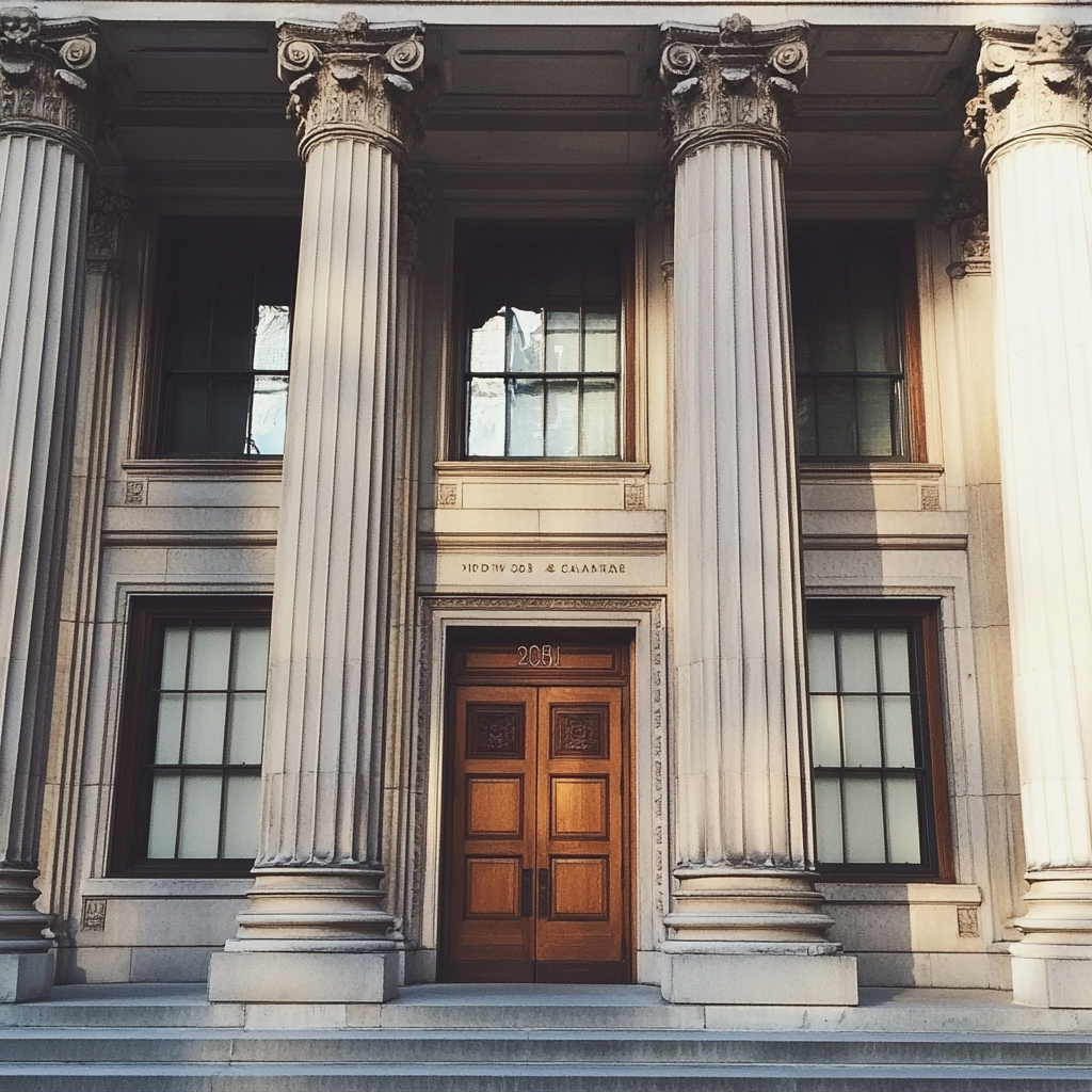 The exterior of a courthouse | Source: Midjourney