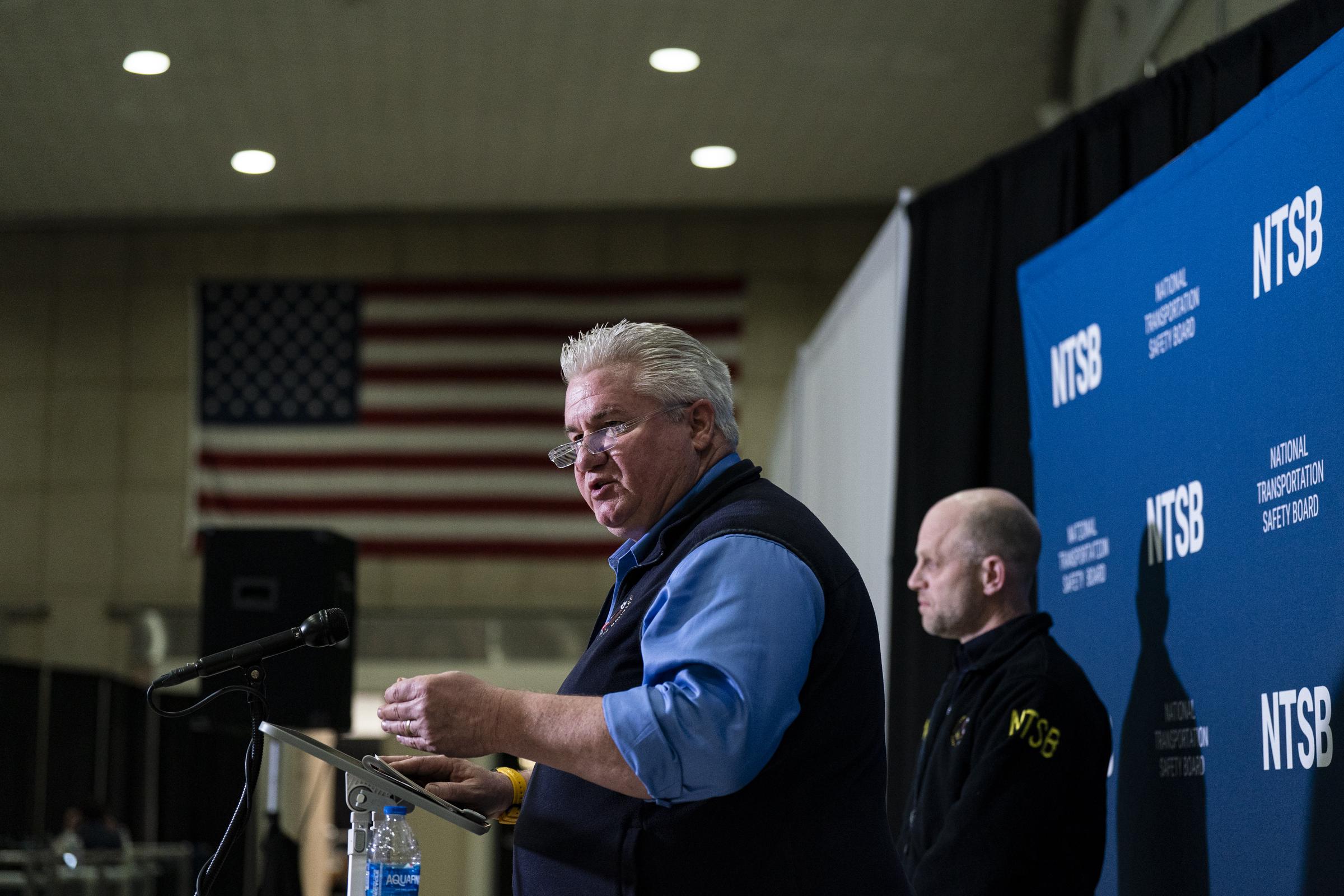 Todd Inman and Bruce Banning during a news conference at Reagan National Airport on February 1, 2025, in Arlington, Virginia | Source: Getty Images