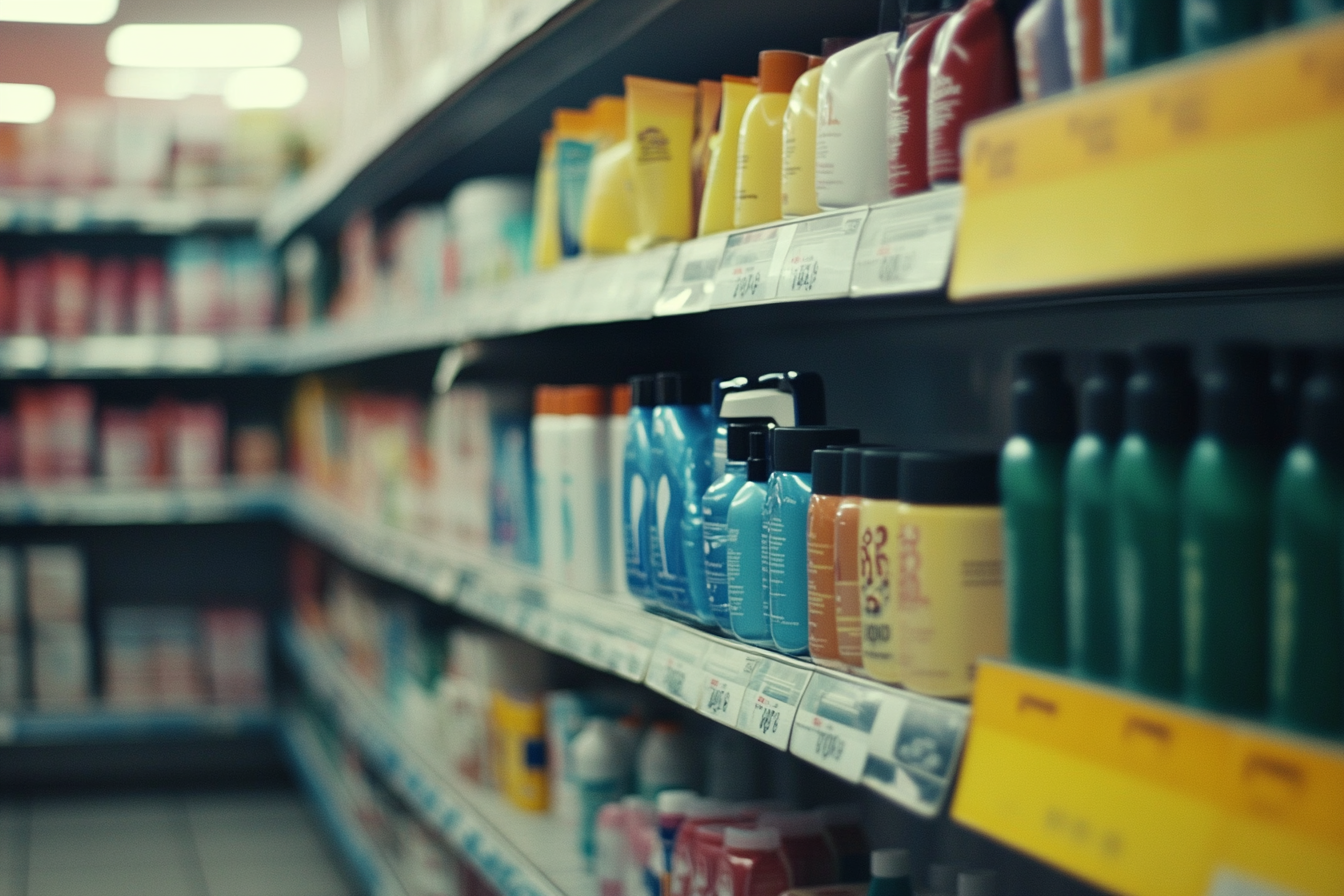 The toiletries aisle in a supermarket | Source: Midjourney