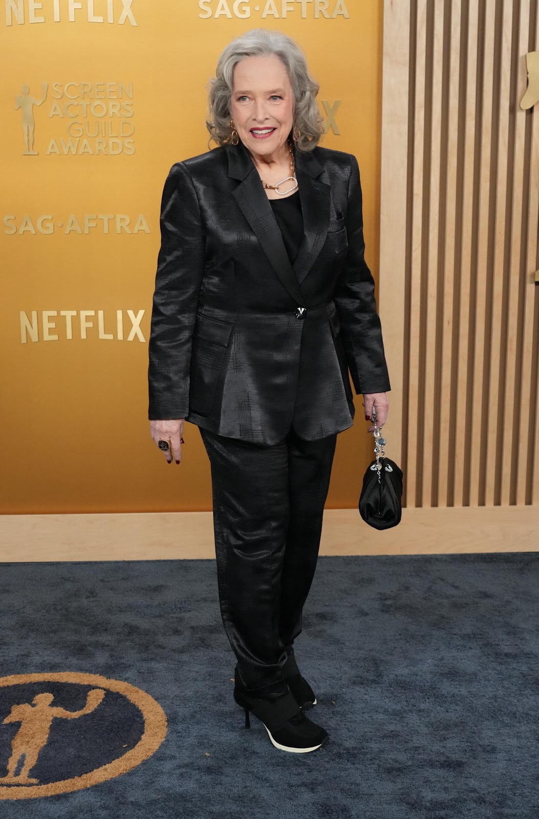 Kathy Bates attends the 31st Annual Screen Actors Guild Awards at Shrine Auditorium and Expo Hall in Los Angeles, California, on February 23, 2025 | Source: Getty Images