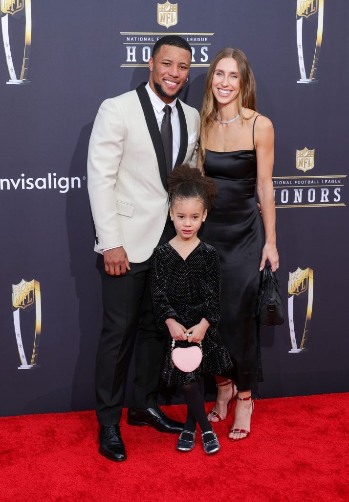 Saquon and Jada Barkley with Anna Congdon at the 13th annual NFL Honors on February 8, 2024, in Las Vegas, Nevada. | Source: Getty Images