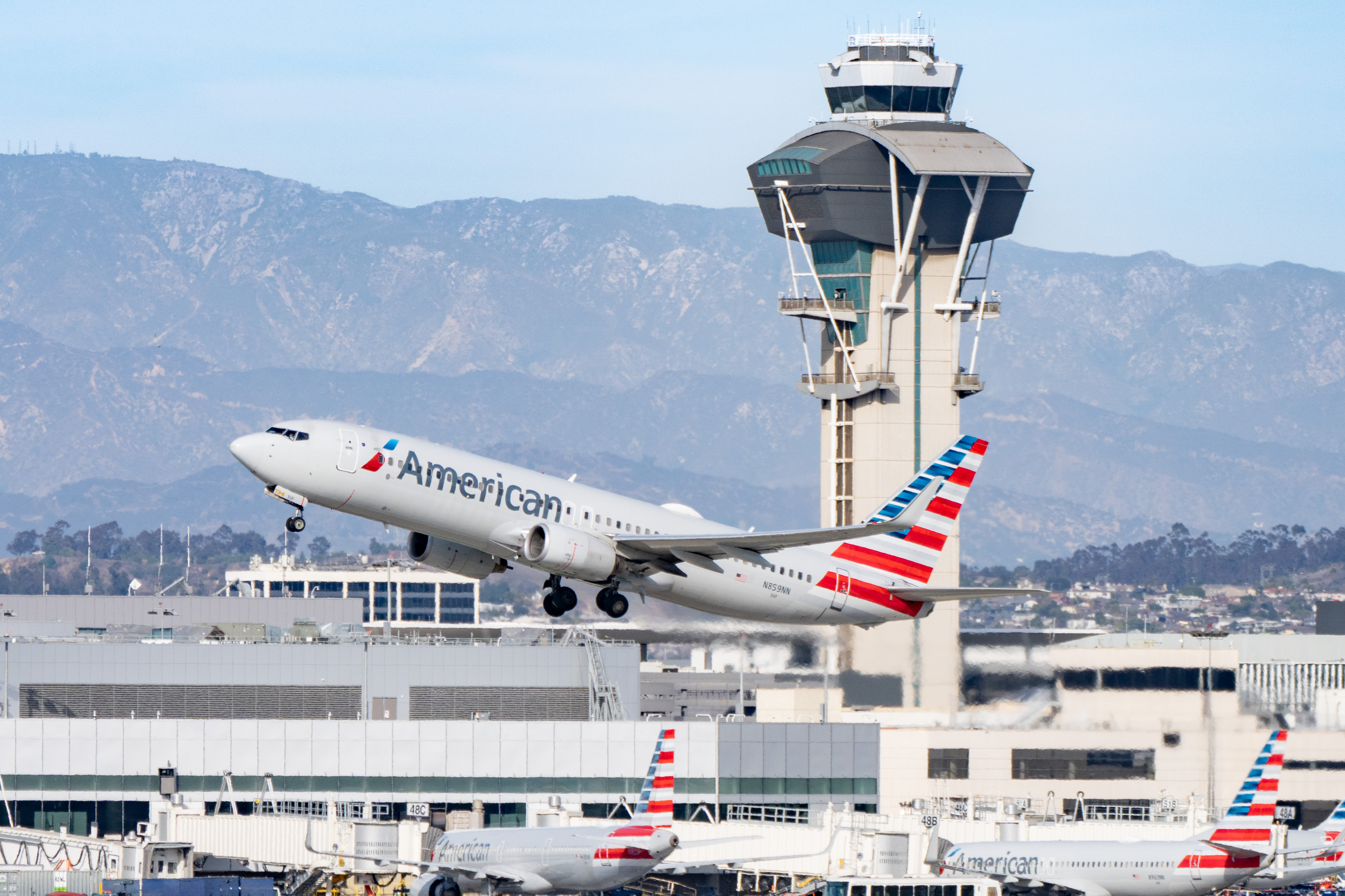 American Airlines plane ascending skyward  | Source: Getty Images