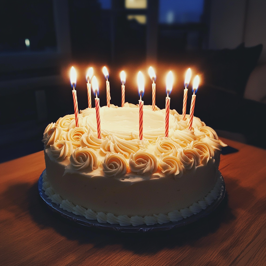 A birthday cake | Source: Midjourney