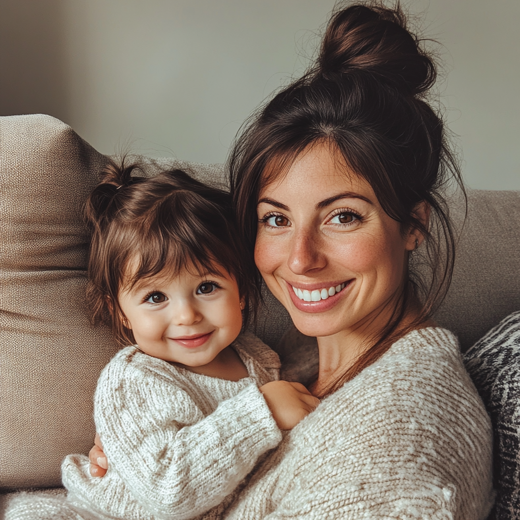 A smiling mother and daughter | Source: Midjourney