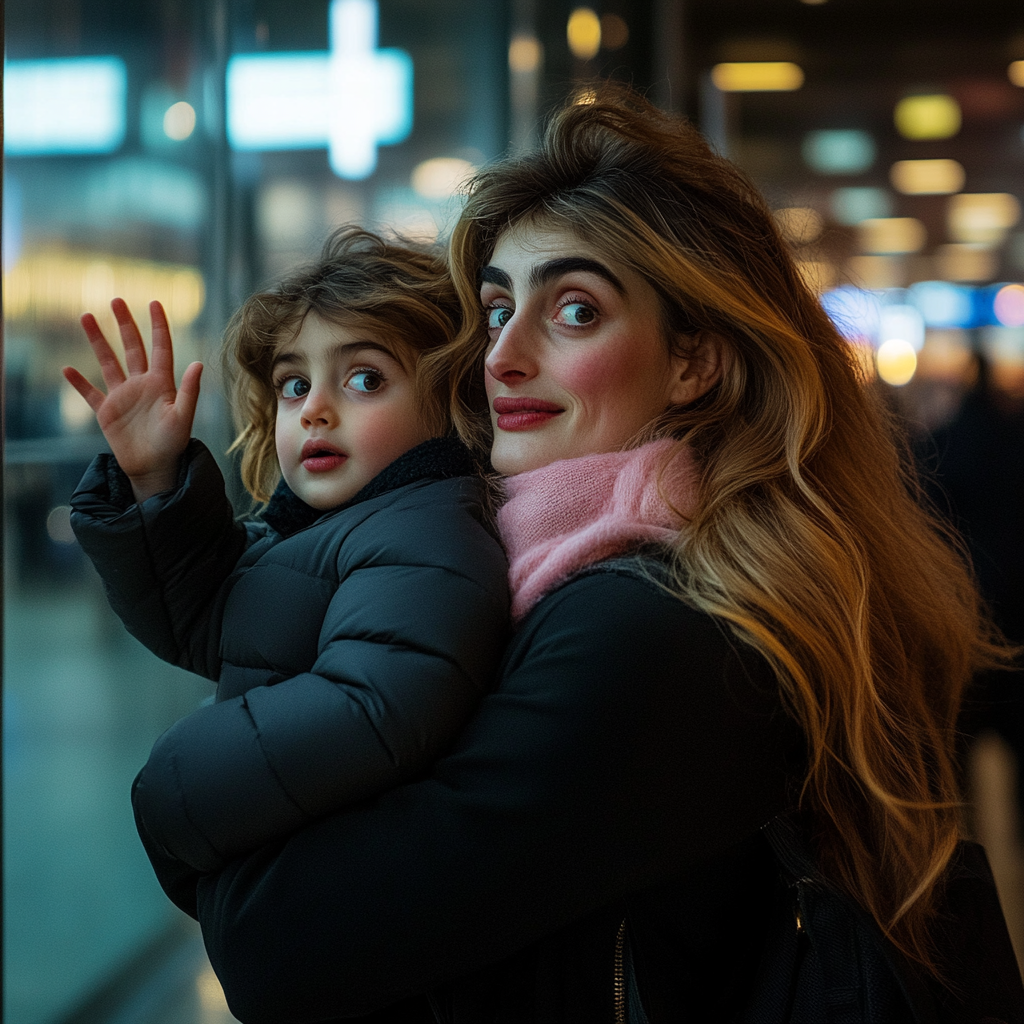 A little girl waving | Source: Midjourney