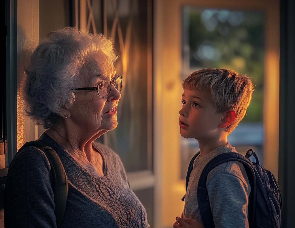 A senior woman talking to her grandson | Source: Midjourney