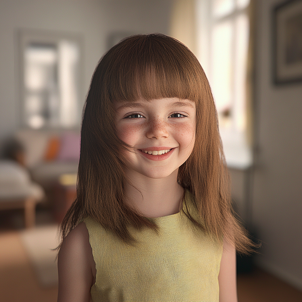 A little girl standing in her house | Source: Midjourney