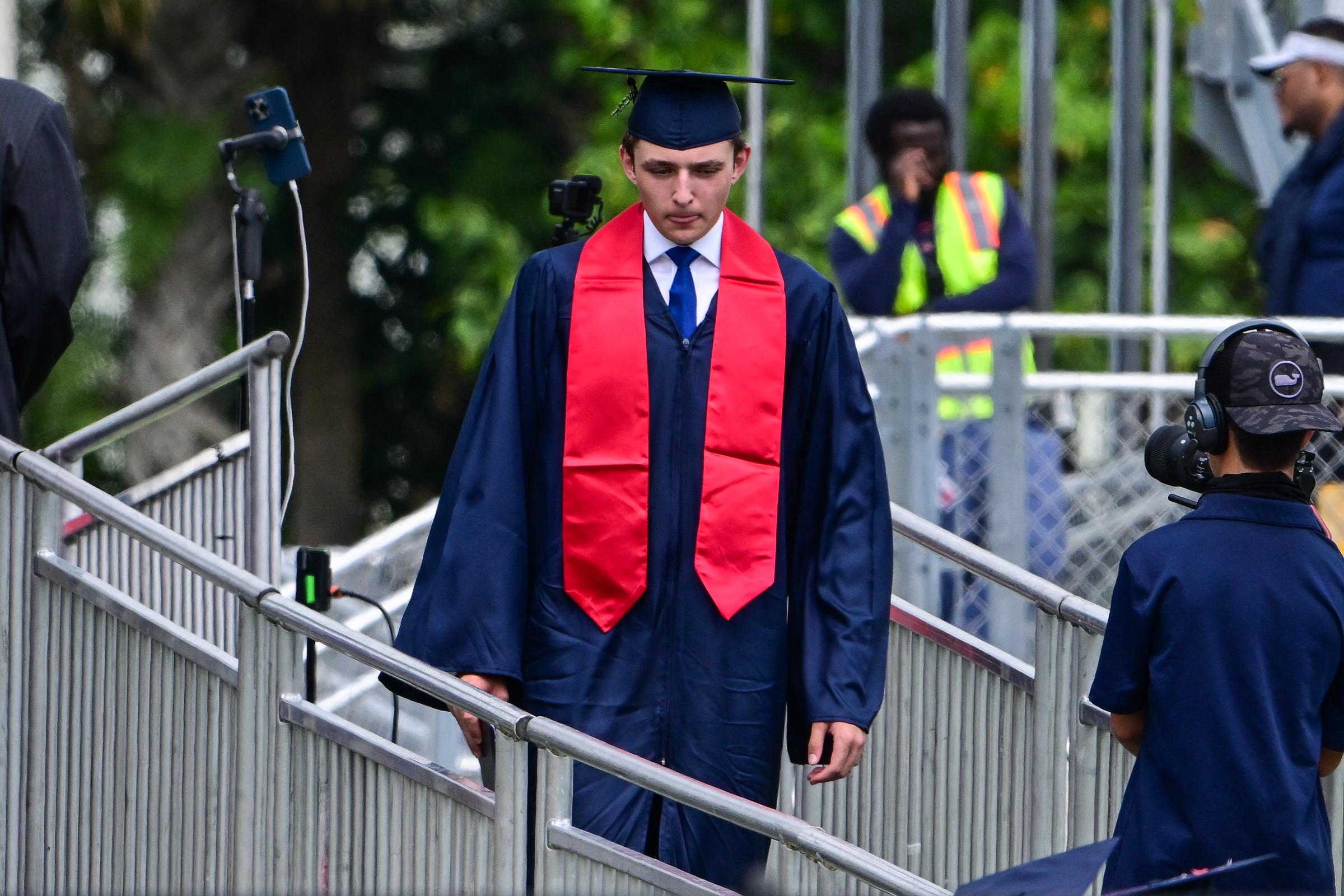 Barron Trump during his graduation at Oxbridge Academy in Palm Beach, Florida on May 17, 2024. | Source: Getty Images